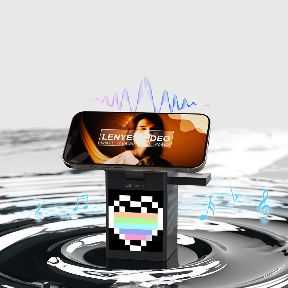 Lenyes PW320 Qi2 Şarj Teknolojili Alarmlı Bluetooth Speaker Özellikli Telefon&Akıllı Saat&Kulaklık 15W 6in1 Kablosuz Şarj Standı Lenyes PW320 Qi2 Şarj Teknolojili Alarmlı Bluetooth Speaker Özellikli Telefon&Akıllı Saat&Kulaklık 15W 6in1 Kablosuz Şarj Standı